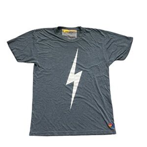 Aviator Nation Charcoal Tee with White Lightning